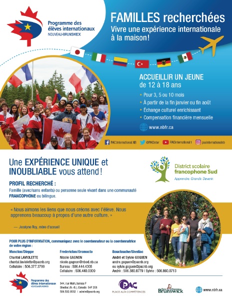 affiche familles élèves internationaux